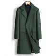 thumbnail image 2 of Men's Trench Coat Wool Blend Slim Fit Top Coat Business Overcoat, 2 of 9