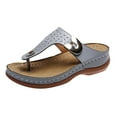 thumbnail image 2 of BONIXOOM Slippers For Women Clearance Slip-On None V-Day Casual Summer Womens Shoes Gray Size 5.5, 2 of 7