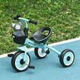 thumbnail image 2 of Qaba Kids Tricycle for Toddlers Age 2-5 with Adjustable Seat,Toddler Bike for Children with Basket,Bell,Handlebar Grips,Blue,Blue Metal Toys Kids Bikes Riding Toys, 2 of 11