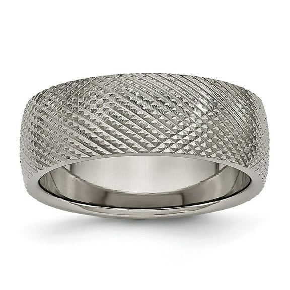 Titanium 8mm Textured Band Ring - Size 9.5