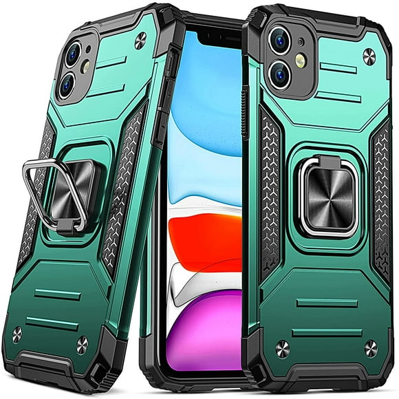 Anqrp Design for iPhone 11 Case, Military Grade Shockproof Protective Phone Case 360° Free Rotatable Metal Kickstand