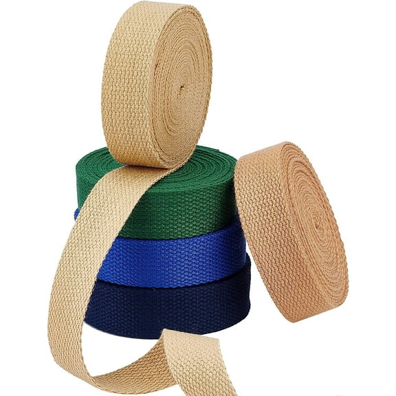 25 Yards Heavy Cotton Webbing 1" Herringbone Webbing Tape 5 Colors Natural Cotton Twill Tape Sewing Twill Ribbon for DIY Apron DIY Crafts Home Wrapping Sewing Dress Bags Outdoor Supplies