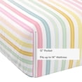 thumbnail image 6 of Mainstays Kids Microfiber Bed Sheet Set, Queen, Rainbow Stripe, 4 Pieces, 6 of 10