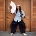 thumbnail image 6 of Women'S Wrap Button Down Blouse Long Sleeve Lapel Shirts Asymmetrical Going Out Tops Office Outfits Blue M, 6 of 7