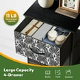thumbnail image 5 of 4 Drawer Vertical Storage Dresser Abstract Black White Art with Wood Top Fabric Pull Drawers, 5 of 8