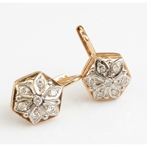 18k Yellow Gold Plated Drop Dangle Earrings with Simulated Diamond Crystals Gift for Women