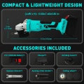 4" 21V 1500mah Electric Cordless Angle Grinder,Angle Grinder Tool Cutting Tool with 1 Batteries,Charger, and 3 Cutting Discs for Cutting, Polishing, Grinding, and Rust Removal