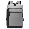 thumbnail image 1 of Mochila para computadora portátil, mochilas de viaje para computadoras portátiles con puerto de carga USB, mochilas universitarias, bolso para computadora, gris, 1 of 6