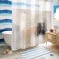 thumbnail image 5 of No Hook Shower Curtain, Brown Black Abstract Shower Curtains for Bathroom with See Through Top Window, Modern Gradient Mottled Simple Art Waterproof & Washable Bath Curtain 66"x72", 5 of 8