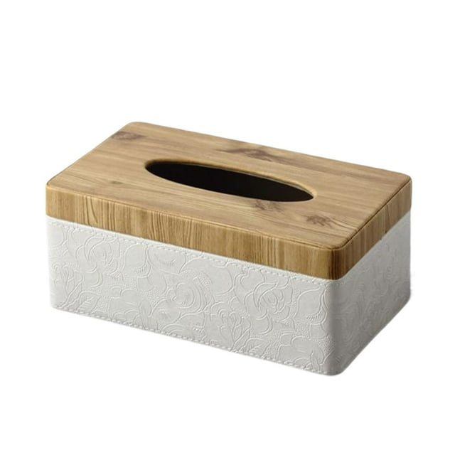 Rectangle Tissue Box Holder Facial Tissue Holder Case Container for Bathroom Frosted Flower