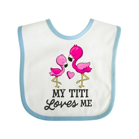 

Inktastic My Titi Loves Me with Two Flamingos Gift Baby Boy or Baby Girl Bib