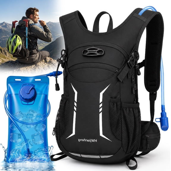 NOCOEX Hydration Backpack with 2L Leak-Proof Water Bladder, 15L Lightweight Multi-Pocket Water Backpack for Hiking, Running, Cycling, Camping, Concert