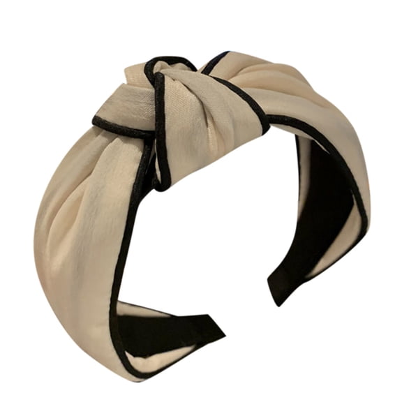 Women's Head Bands BWASD Casual Fashion Stylish Top Knotted Wide Headband Non Slip Simple Elegant Sweet Solid Color Headwear for Daily Wear All Season Beige