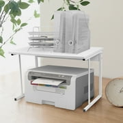 Ansley&HosHo Printer Stand, Desktop Stand for Printer, 1-Shelf Printer Cart, Cord Management, Storage Shelf, Book Shelf and File Shelf for Home Office