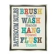 thumbnail image 3 of Stupell Industries Colorful Bathroom Rules List Luster Gray Framed Floating Canvas Wall Art, 24x30, by Jo Moulton, 3 of 5