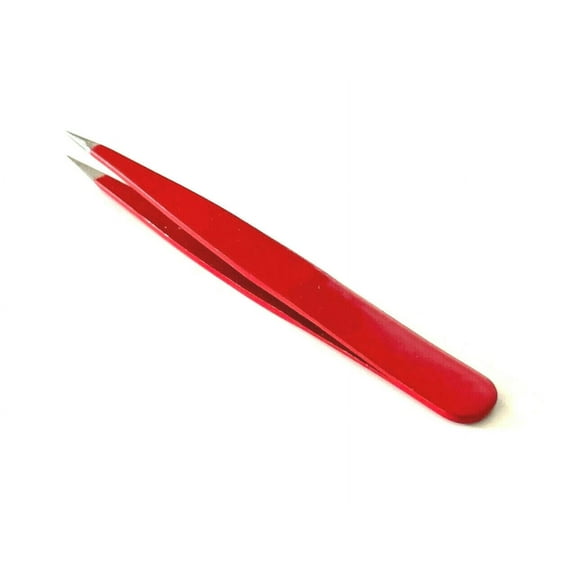 Red Color Eyebrow Multi Purpose Tweezers Pointed Tip Stainless Steel