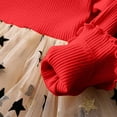thumbnail image 4 of Povozer Toddler Girls Velvet Tutu Dress Princess Christmas Birthday Party Dress(Red,4-5Y), 4 of 6