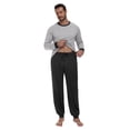thumbnail image 3 of GIRUNS Men's Pajamas Set Long Sleeve Sleepwear Jogger Pants Soft Loungewear with Pockets Black XL, 3 of 7
