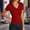 Red, variant on Womens V Neck Short Sleeve T Shirts Lace Ribbed Casual Tops Going out Tight Shirts Basic Tee 2026 Outfits Trendy