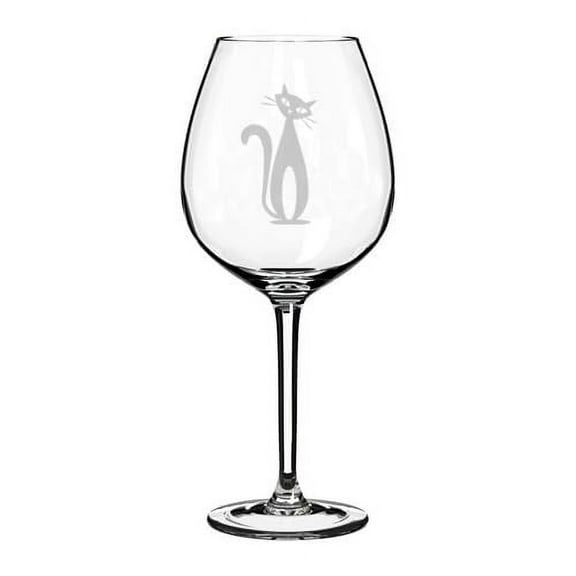 Wine Glass Goblet Gift Atomic Cat Mid Century Modern Cat (20 oz Jumbo)