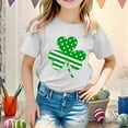 thumbnail image 2 of LUOGENLI T-Shirt pour Filles Enfants Filles Pâques Mignon Saint Pat Col Rond Manches Courtes Tee Été Décontracté T-Shirt Maxi Tops pour Filles Blanc 8-9 Ans, 2 of 5