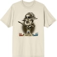 thumbnail image 3 of Muscular George Washington Caricature Adult Natural Crew Neck Short Sleeve Tee-Medium, 3 of 4