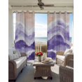 thumbnail image 4 of Purple Waves Coastal Blackout Curtains for Bedroom, PurpleOmbre Summer Beach Oceans Room Darkening Window Drapes for Living Room, Thermal Insulated Grommet Curtains, 42x84 inch, 2 Panels, 4 of 9