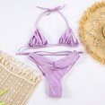 thumbnail image 4 of ZZwxWA Women's Halter Sexy Bikini Set Ruched High Waisted Two Piece Swimsuit, 4 of 5