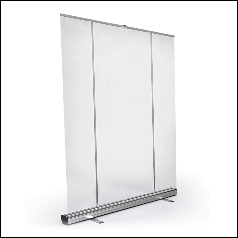 Clear Retractable Portable Sneeze Guard Shield for Desks, Offices