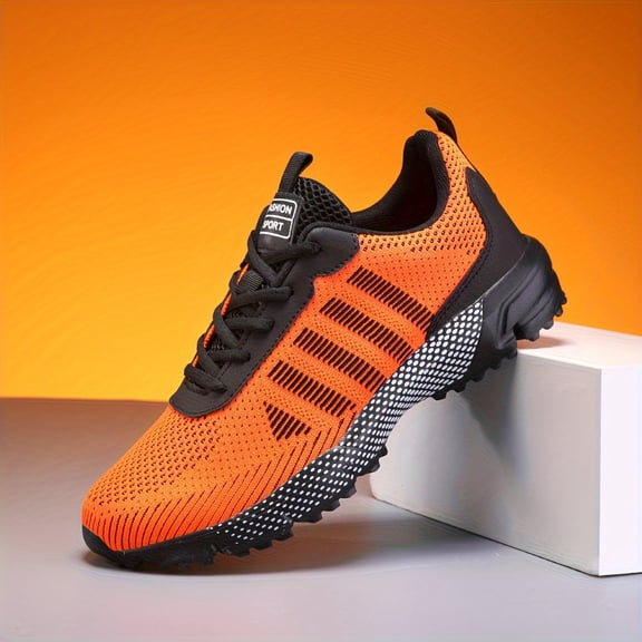 Men's Air Cushion Running Sneakers Breathable Knit Athletic Walking Shoes