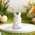 thumbnail image 2 of Easter Bunny Figurine, Resin Wildflower Bunny Decorations for Home Indoor, Spring Rabbit Small Statue Living Room Table Centerpieces Mantel Tiered Tray Shelf Office Desk Top Decor, 2 of 7