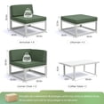 thumbnail image 6 of ELPOSUN Aluminum Patio Furniture Set, 7 Piece Modern Outdoor Furniture with 5in Cushion, Metal Patio Sectional Conversation Sets for Deck, Backyard, Porch(Green), 6 of 9