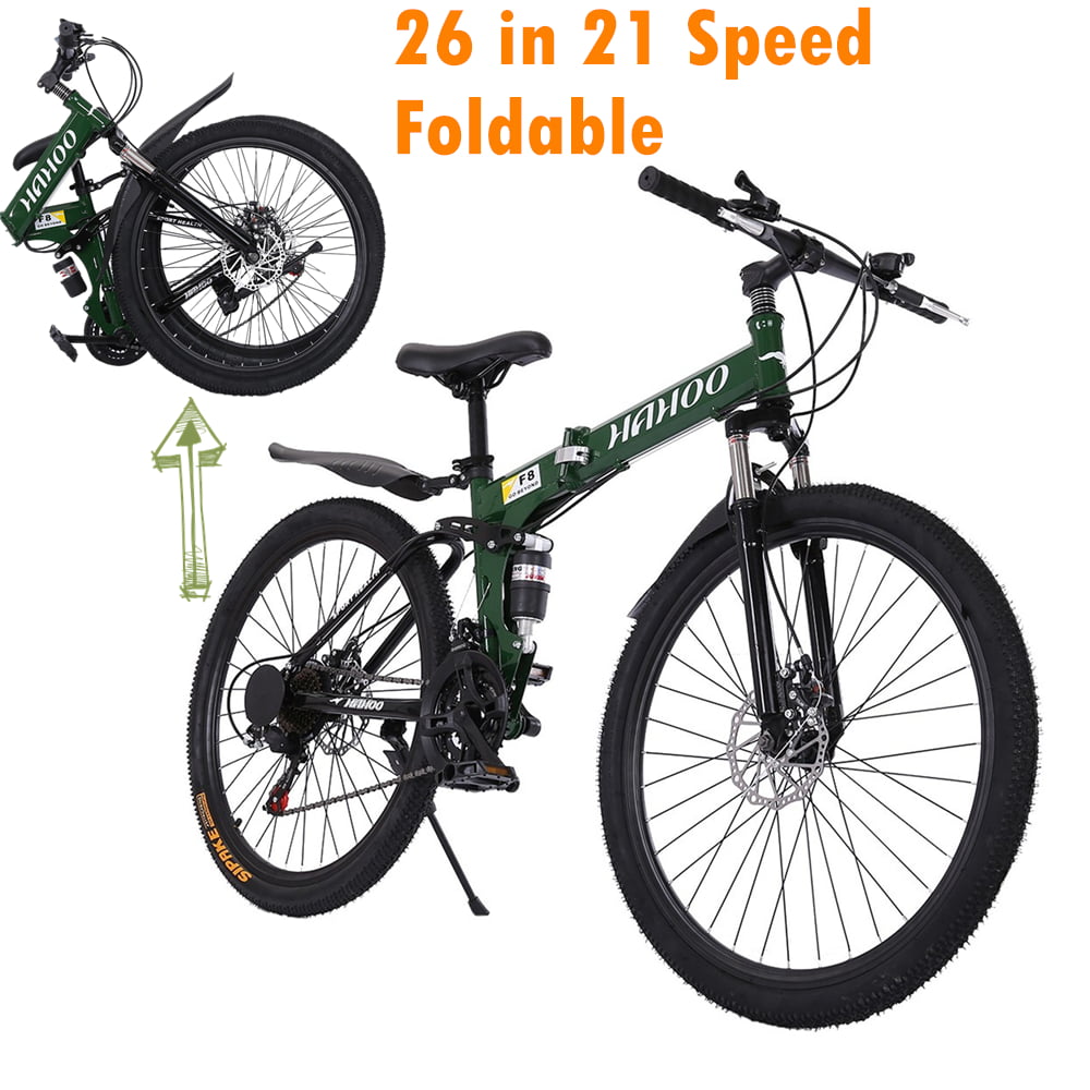 Details about   26" Folding Mountain Bike Shimano 21 Speed Bicycle Full suspension MTB School