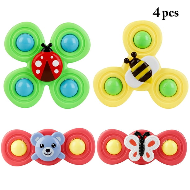 Whirly Spinner Toy Funny 4PCS Animal Baby Suction Cup Spinning Top Toy Bath  Toy 