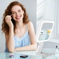 thumbnail image 5 of DECLUTTR Travel Makeup Mirror, 15x Magnifying Vanity Mirrors, 3 in 1 Hand Held Tabletop Hanging LED Mirror, White, 5 of 8