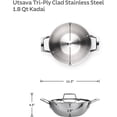 thumbnail image 3 of Tramontina Utsava 1.8-Quart Tri-Ply Clad Stainless Steel Kadai with Lid - Induction & Oven Safe, 3 of 13