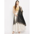 thumbnail image 5 of eloria Woman's Indian Ethnic Chunni, Silk blend Embroidered Black Dupatta, Stole, Scarf Shawl Wrap, 5 of 5