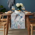 thumbnail image 2 of Coastal Jellyfish Table Runner - 36 Inch Long, Kitchen Dining Table Runner Dresser Scarves, Blue Nautical Marine Life Conch Coral Farmhouse Decor for Coffee Tables Wedding Party Banquet, 2 of 8