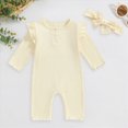 thumbnail image 2 of Gibobby Baby Girl Clothes Outfits Infant Summer Romper Soft Linen Preemie 3 6 9 12 18 24Months 2T 3T Newborn Onesie(0-3 Months,Beige), 2 of 7