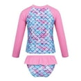 thumbnail image 2 of YONGHS Kids Girls Floral Print Tankini Set Long Sleeve Rashguard Shirts UPF 50+ Bathing Suit Pink 3, 2 of 7