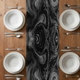 thumbnail image 4 of Table Runner 60 Inches Long for Kitchen Dining, Black Marble Dresser Scarf Farmhouse, Dining Table Decorations for Wedding/Parties, Vintage Abstract Grey Fluid Aesthetic 13 x 60 In, 4 of 8