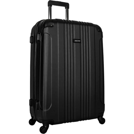 KENNETH COLE REACTION Out Of Bounds Luggage Collection Lightweight Durable Hardside 4-Wheel Spinner Travel Suitcase Bags, Midnight Black, 28-Inch Checked