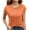 Orange, variant on Womens T Shirts Short Sleeve Crewneck Loose Summer Tees Basic Tops Ndbuld Women's Casual Solid Color Short-Sleeved Crew-Neck Top,Black,2XL