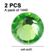 thumbnail image 2 of Verde, arte de uñas con pedrería verde y parte posterior plana de cristal, 2 of 5