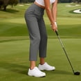 thumbnail image 6 of BOMYJESK Golf Pants Women Business Casual Work Travel Pant Stretchy 7/8 High Waisted Ankle Pant Lightweight Athletic Summer Pant Dark Gray M, 6 of 7