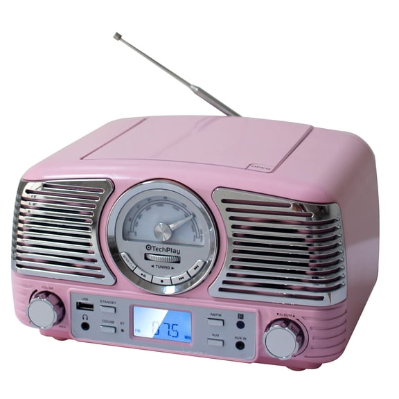 Estéreo TECH-PLAY QT62BT retro con CD, Bluetooth, USB y AUX