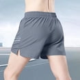 thumbnail image 2 of XFeng Men Quick Dry Athletic Shorts Elastic Waist Split‑Hem Running Workout Shorts, 2 of 5