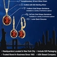 thumbnail image 2 of 18K Yellow Gold Plated Silver Oval Red Garnet Pendant and Earrings Jewelry Set for Women | 7.20 Cttw | Gemstone Birthstone | With 18 inch Chain | Fine Jewelry Gift for Her Mom Women Wife, 2 of 5
