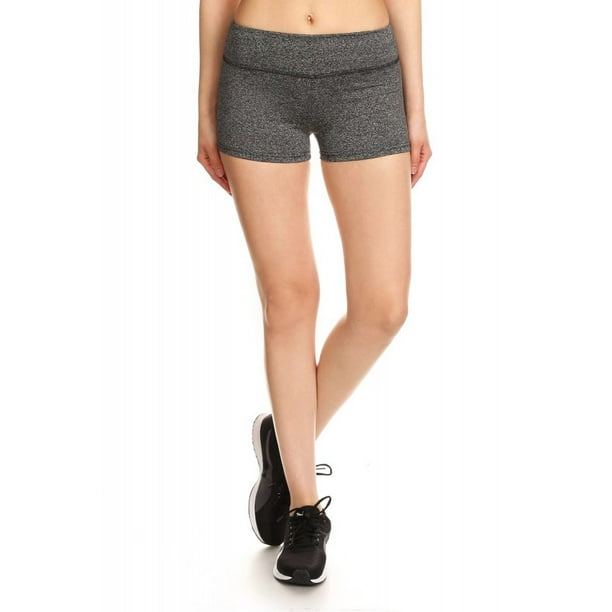 Women's Seamless Slim Fit Spandex Compression Shorts Heather