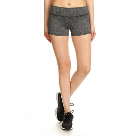 Canada Fit Shorts - Women's Seamless Slim Fit Spandex Compression Shorts - Heather Grey, S